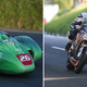 Baere riding left, Shoesmith riding right. Images from the Isle of Man TT.